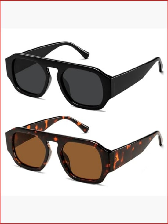 Polarized Retro Square Sunglasses for Women Men UV400 Protection main image 7